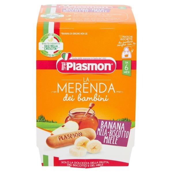 Plasmon Merenda Banana Mela Biscotto E Miele 3X120g - Little Italy Ltd