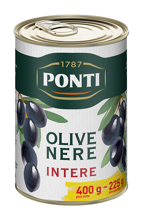 Ponti Olive Nere Intere 400g
