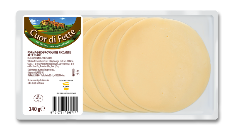 Provolone Piccante Pre Packed Sliced 140G  (Dublin Only)