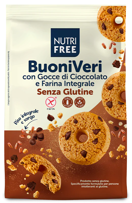 Nutrifree Buoni Veri with Chocolate Chips and Wholemeal Flour Gluten Free 250g