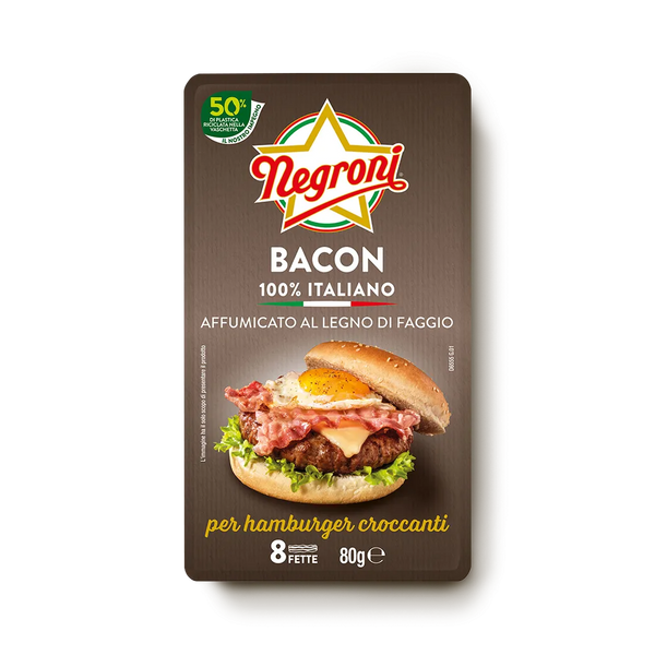 Negroni Bacon affumicato al legno di faggio 80 g (Dublin only)