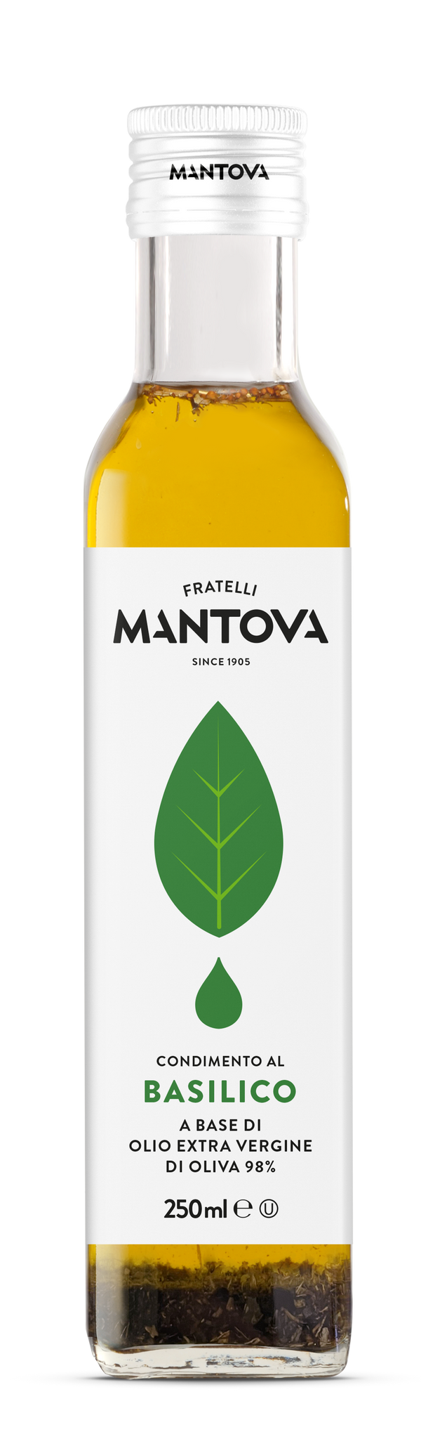 Basil Flavored Extra Virgin Olive Oil Mantova 250ml