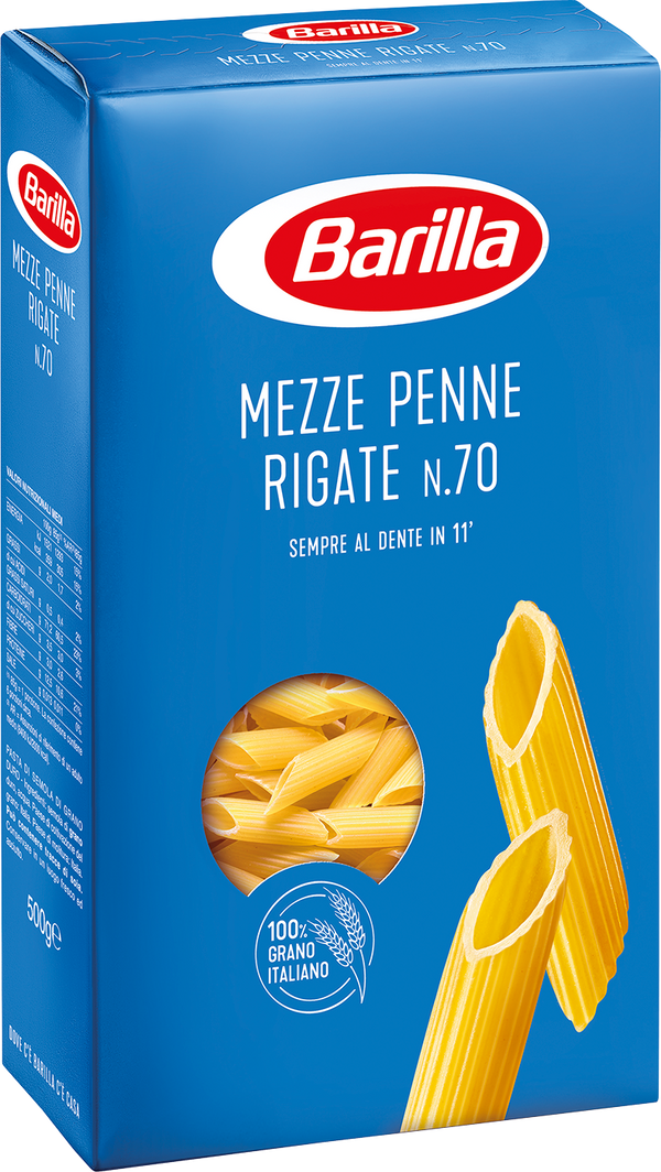Barilla Mezze Penne Rigate n.70 500g - Little Italy Ltd