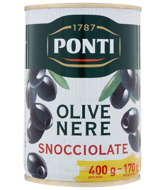 Ponti Olive Nere Pitted 400G